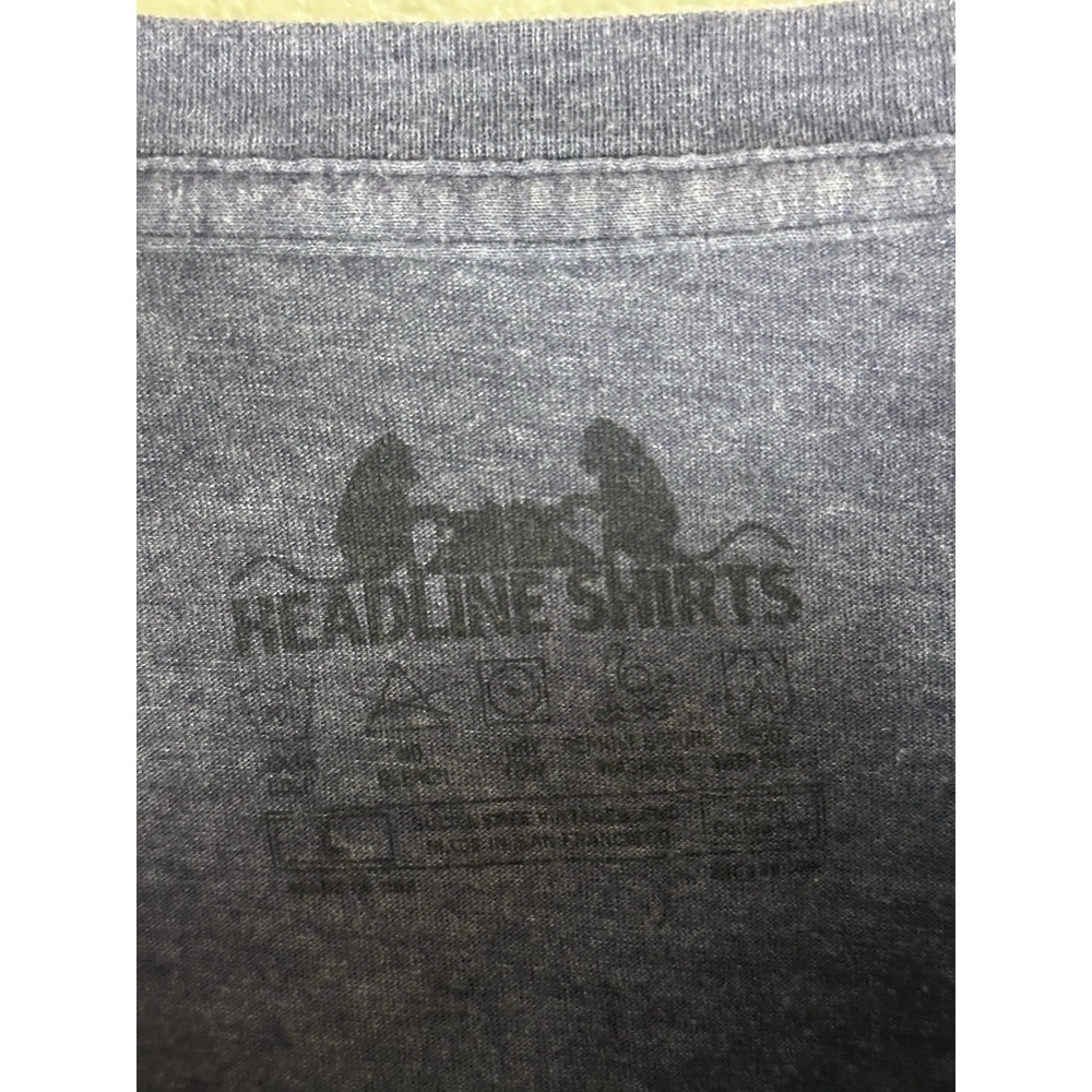 Headline Shirts French Bulldog Smoking Pipe Graphic T-Shirt Blue Mens Size Large - Picture 4 of 6